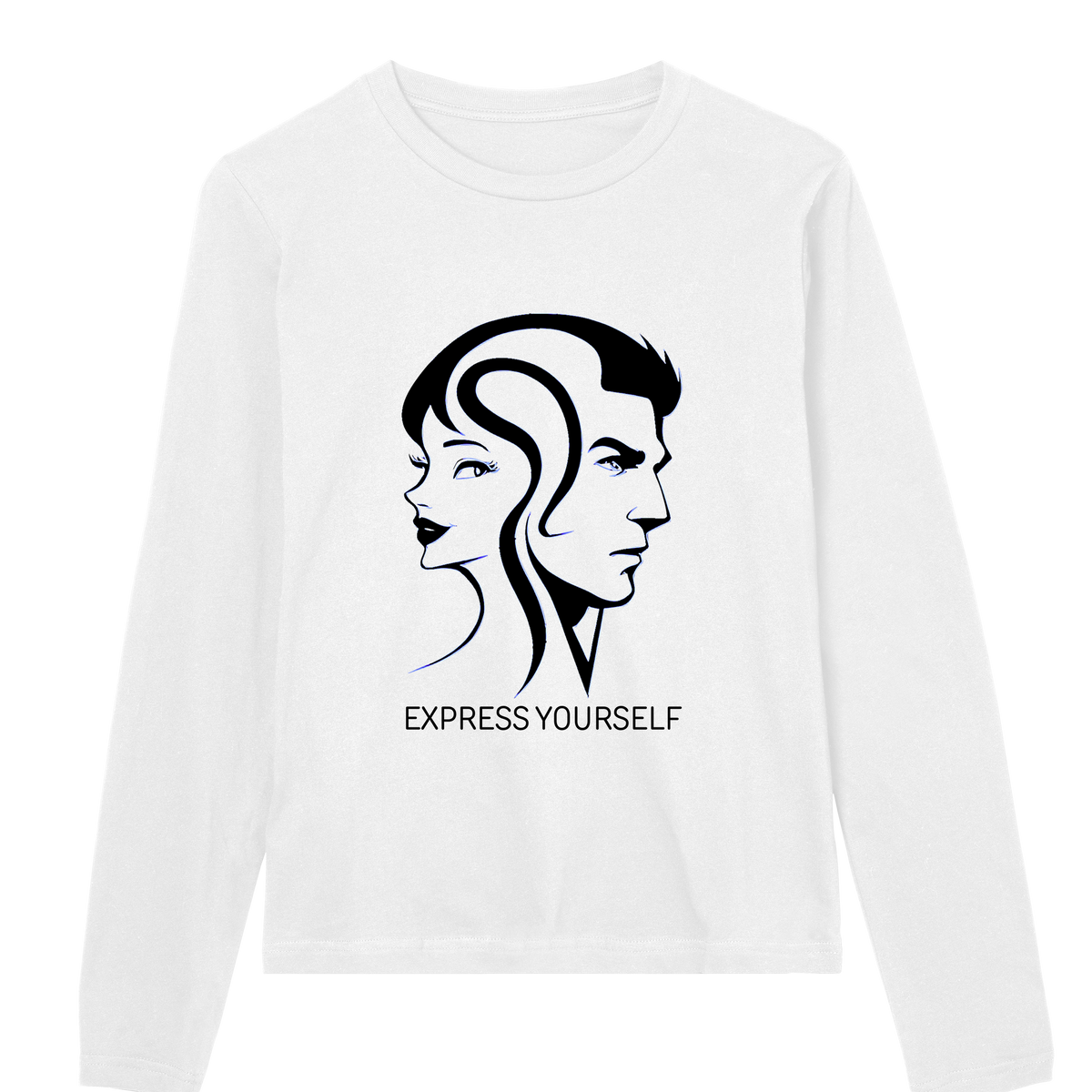 Modern Duo - Artistic Line Art - White women - Long Sleeve T-shirts