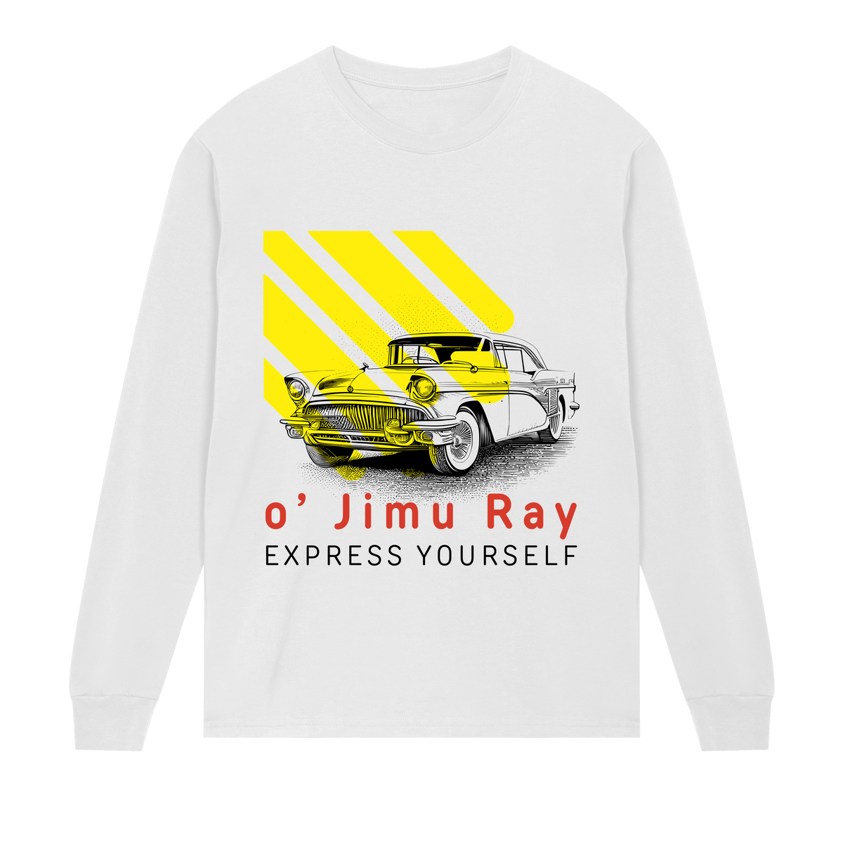 Retro Ride - Vintage Vibes Tee - White men - Long Sleeve T-shirts