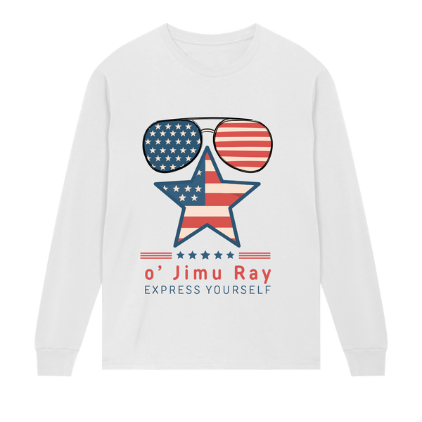 Patriotic Star - Cool Style o' Jimu Ray 4th July Special - White men - Long Sleeve T-shirts