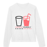 Cool & Expressive - Blue Drink Graphic Tee - White women - Long Sleeve T-shirts