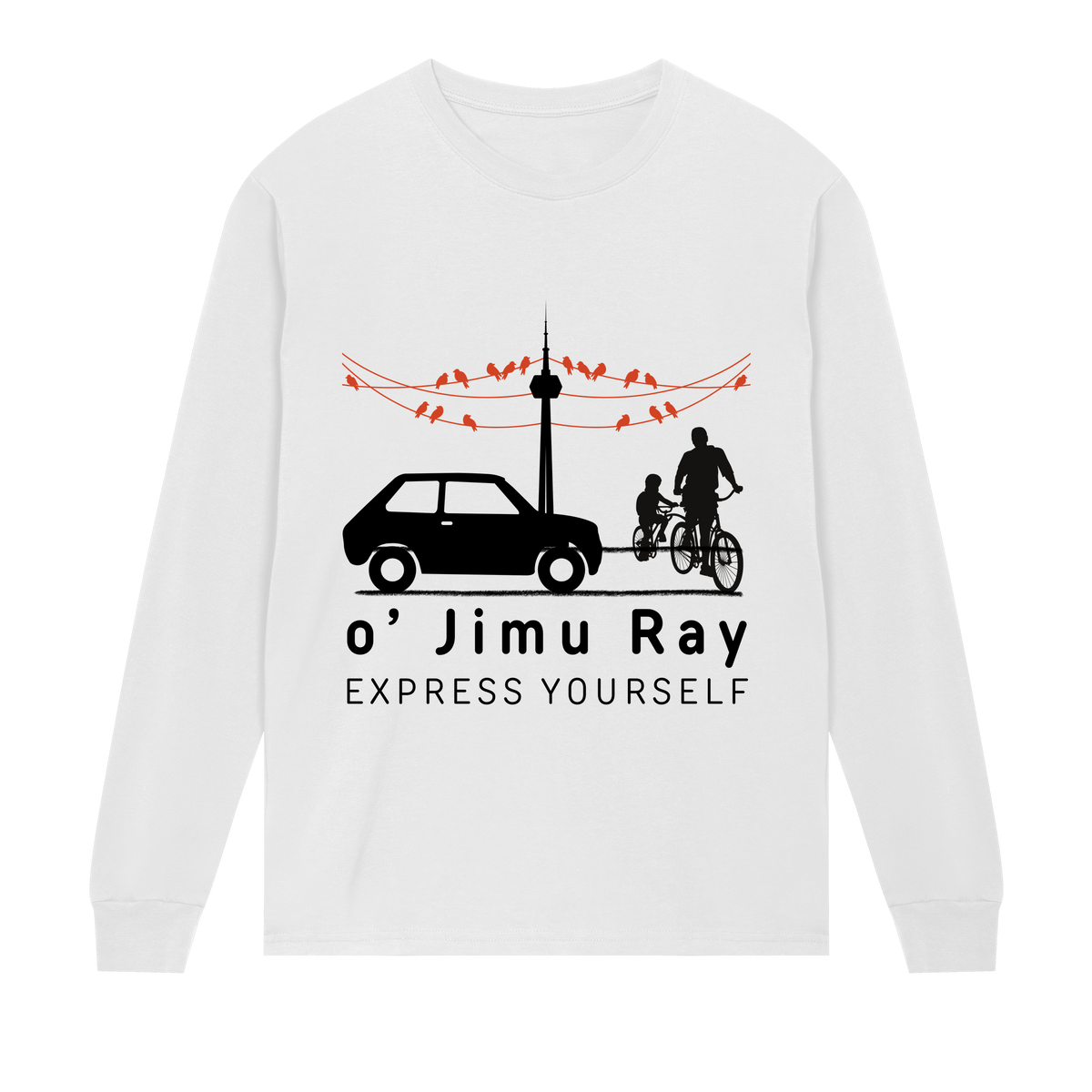 Evening Ride Silhouette Tee - White men - Long Sleeve T-shirts