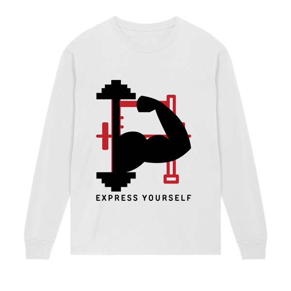 Flex Your Strength - Bold Full Sleeve - White men - Long Sleeve T-shirts