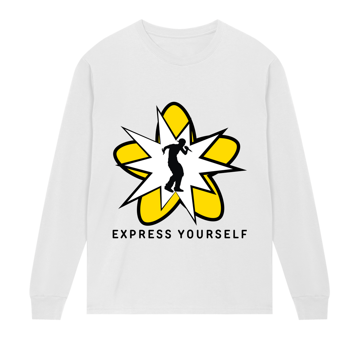 Hip-Hop Starburst Long Sleeve - White men - Long Sleeve T-shirts