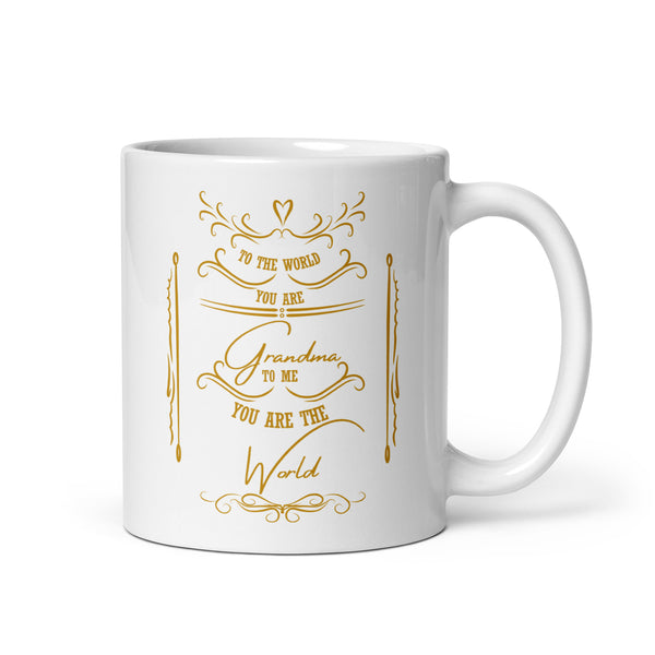 Golden Grandma Tribute - Heartfelt Calligraphy Mug - 11 oz - Mugs