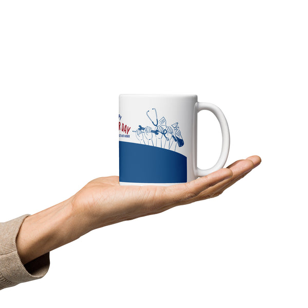 Celebrate Workers – White Glossy Mug with Labour Day Art - Default Title - Mugs