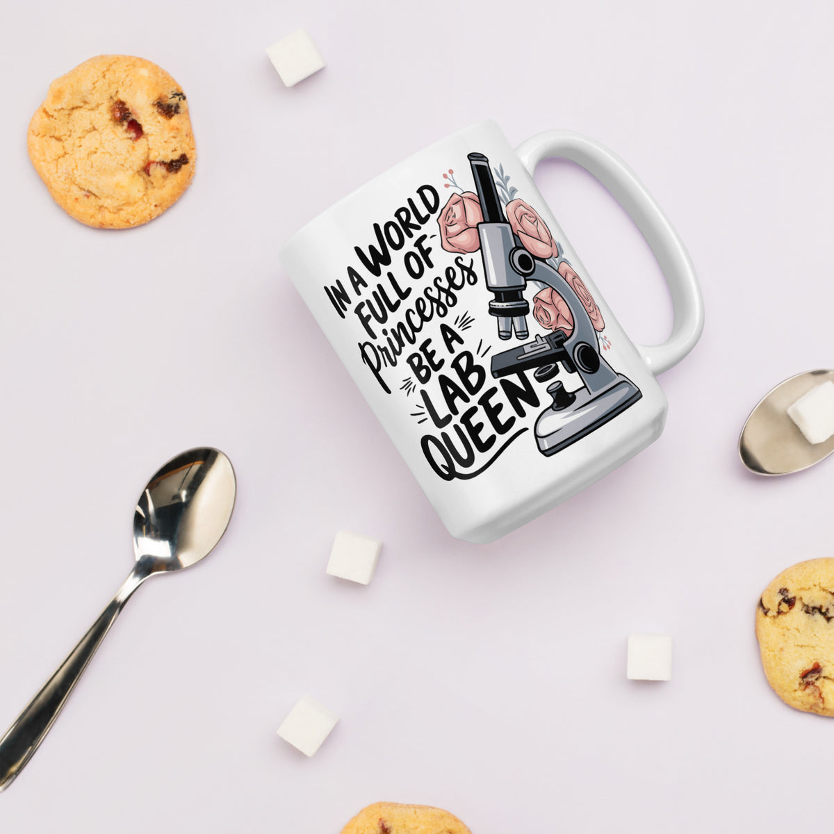 White Glossy Mug for Science Lovers & STEM Queens - - Mugs