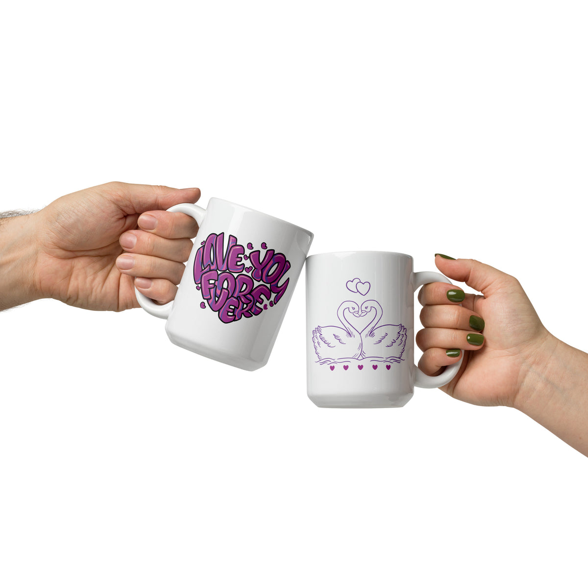 Forever Love - Heartfelt Swans & Vibrant - 15 oz - Mugs