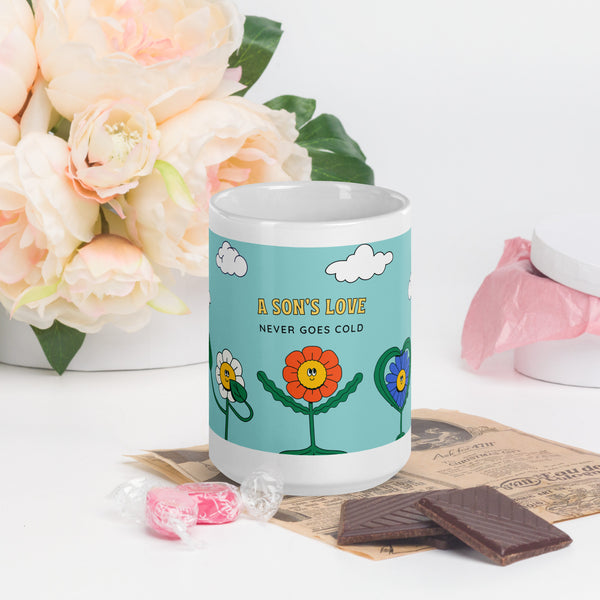 Flowers of Devotion - White Glossy Mug - - Mugs