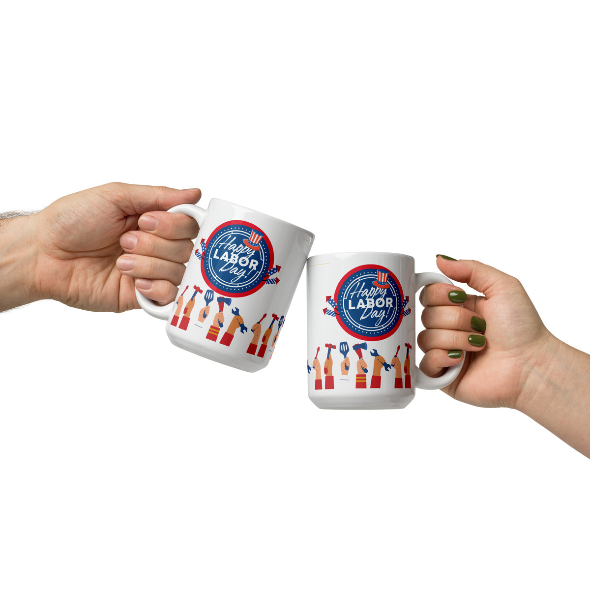 Celebrate Workers’ Strength – White Glossy Labour Day Mug - 15 oz - Mugs