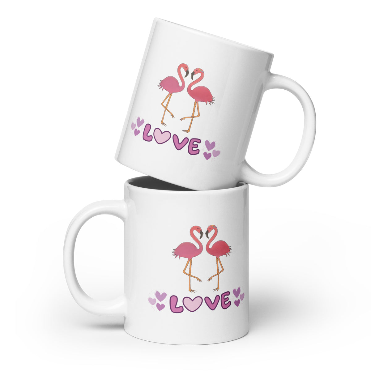 Heartfelt Flamingos Love Mug A Touch of Romance in Every Sip - 20 oz - Mugs