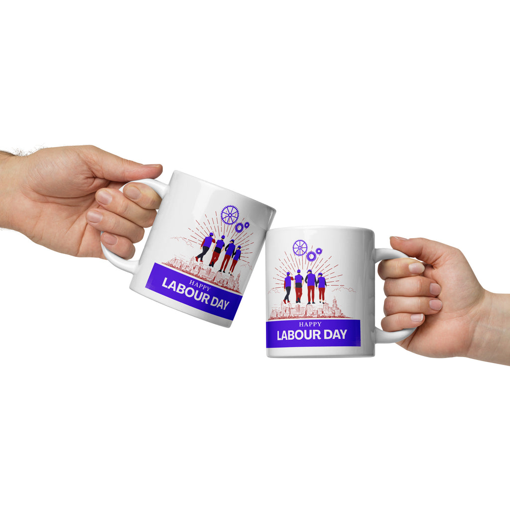 Sturdy White Glossy Mug – Labour Day Gift for Loved Ones - 20 oz - Mugs