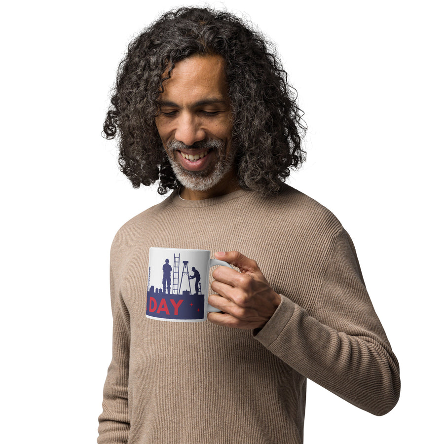 White Glossy Mug – Honor Builders This Labor Day - 20 oz - Mugs