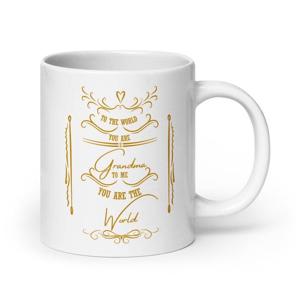 Golden Grandma Tribute - Heartfelt Calligraphy Mug - 20 oz - Mugs