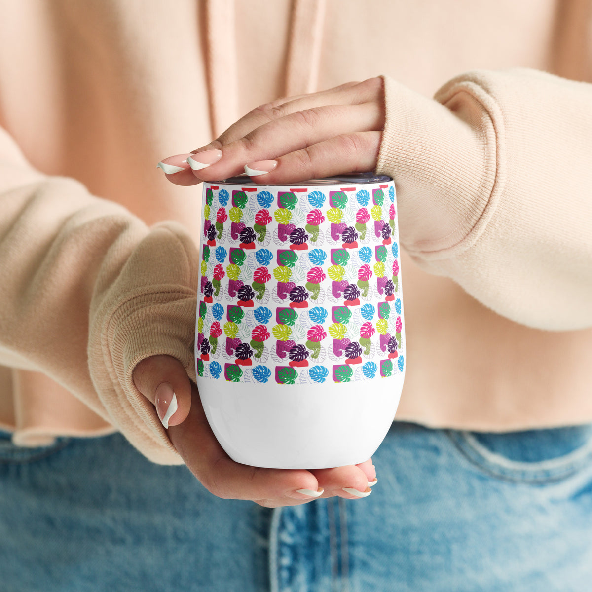 Floral Fusion - A Wine Tumbler to Toast Unforgettable Moments - Default Title - Mugs