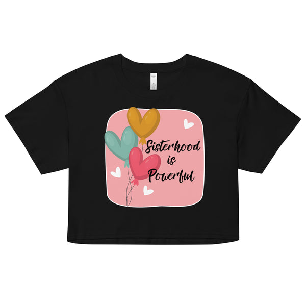 Empowering Connections - Sisterhood Speaks Crop Top - Black - Crop Tops