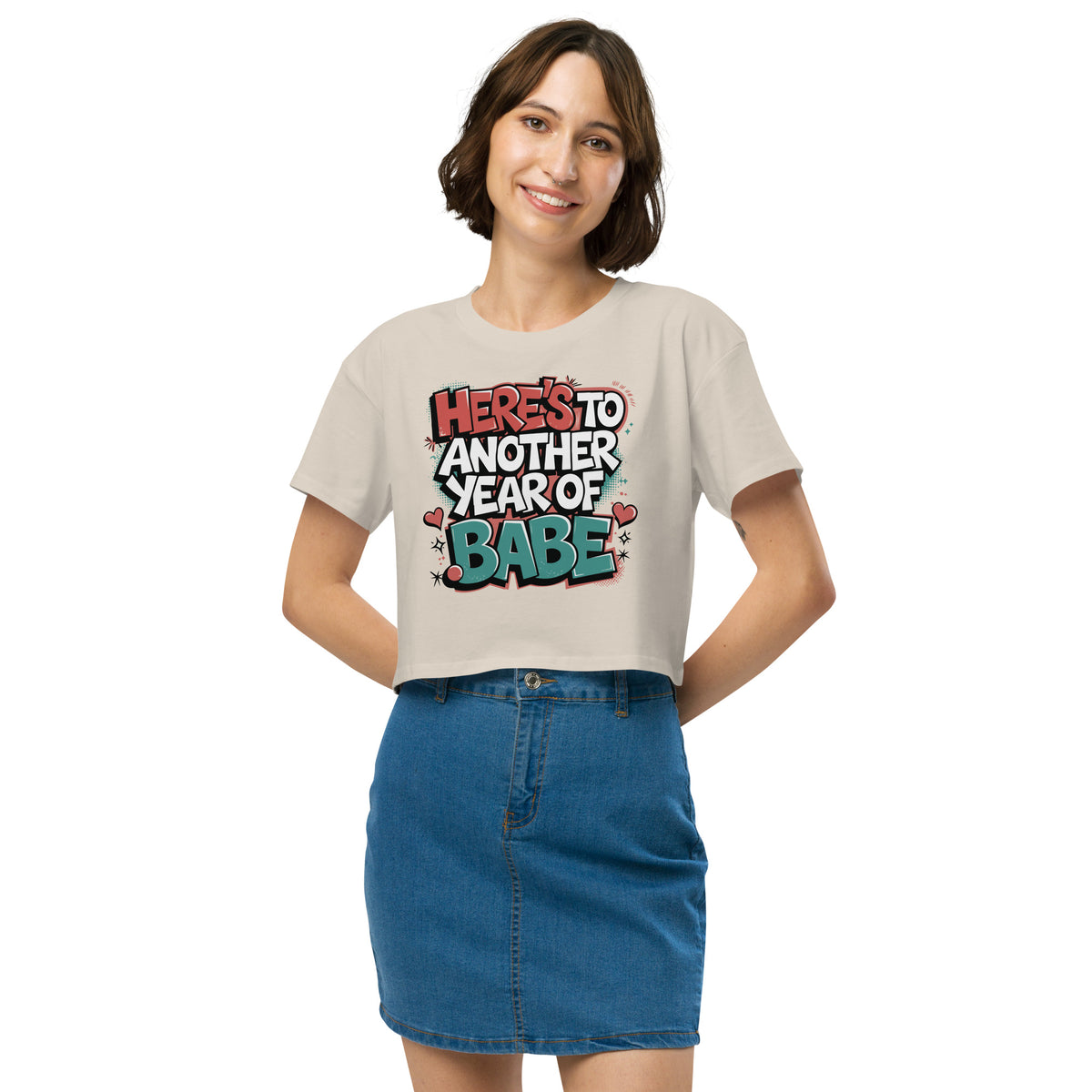 A Year of Love - Romantic Crop Top Gift for Her - Bone - Women’s Crop Top