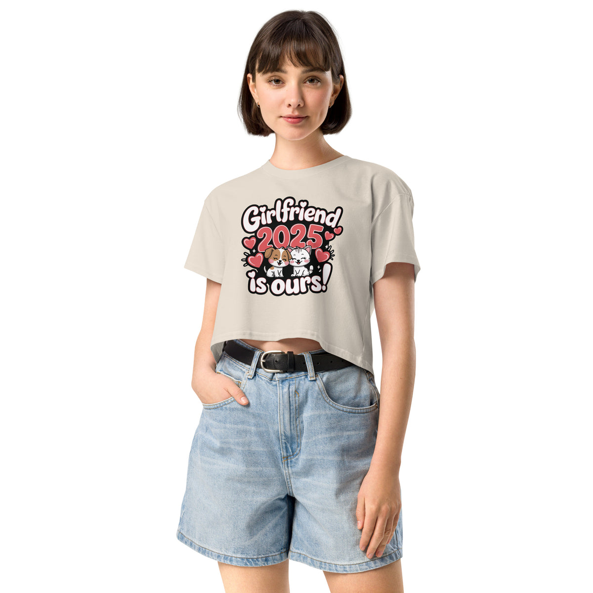 2025 Love Goals - Girlfriend Edition AS Colour Crop Top - Bone - Women’s crop top