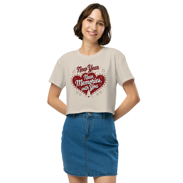 Celebrate New Beginnings - Romantic Gift Crop Top for Her - Bone - Women’s crop top