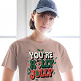 You're My Holly Jolly - A Sweet Christmas Message - Hazy Pink - Crop Tops