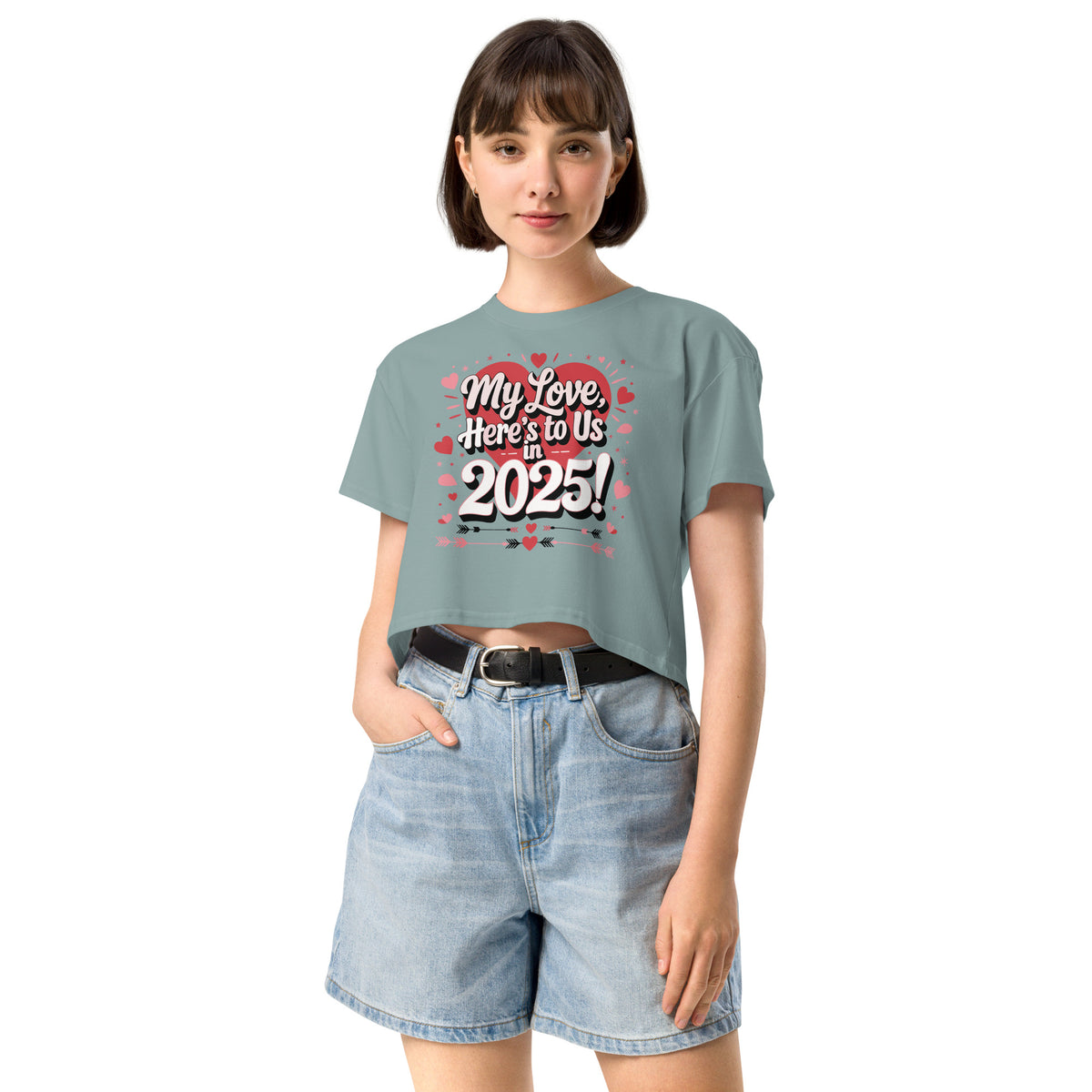 Here’s to Us - Stylish 2025 Crop Top for Her - Mineral - Women’s Crop Top