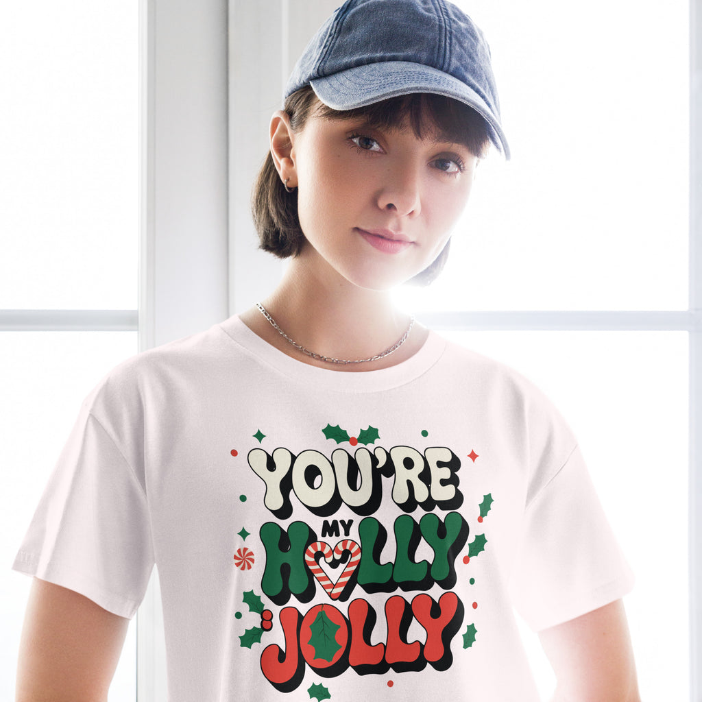 You're My Holly Jolly - A Sweet Christmas Message - Orchid - Crop Tops