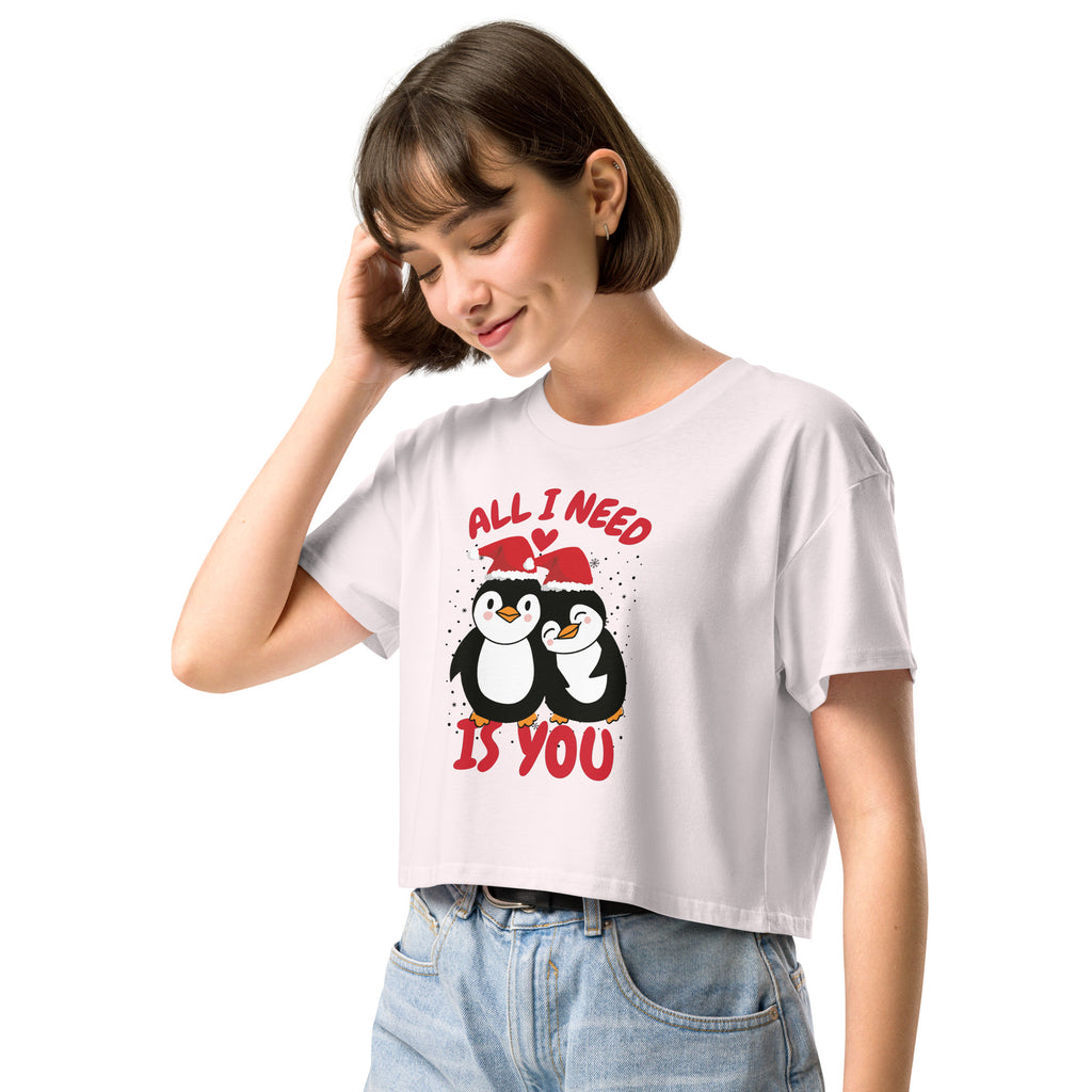 Penguin Pair - A Cute and Cozy Couple - - Crop Tops