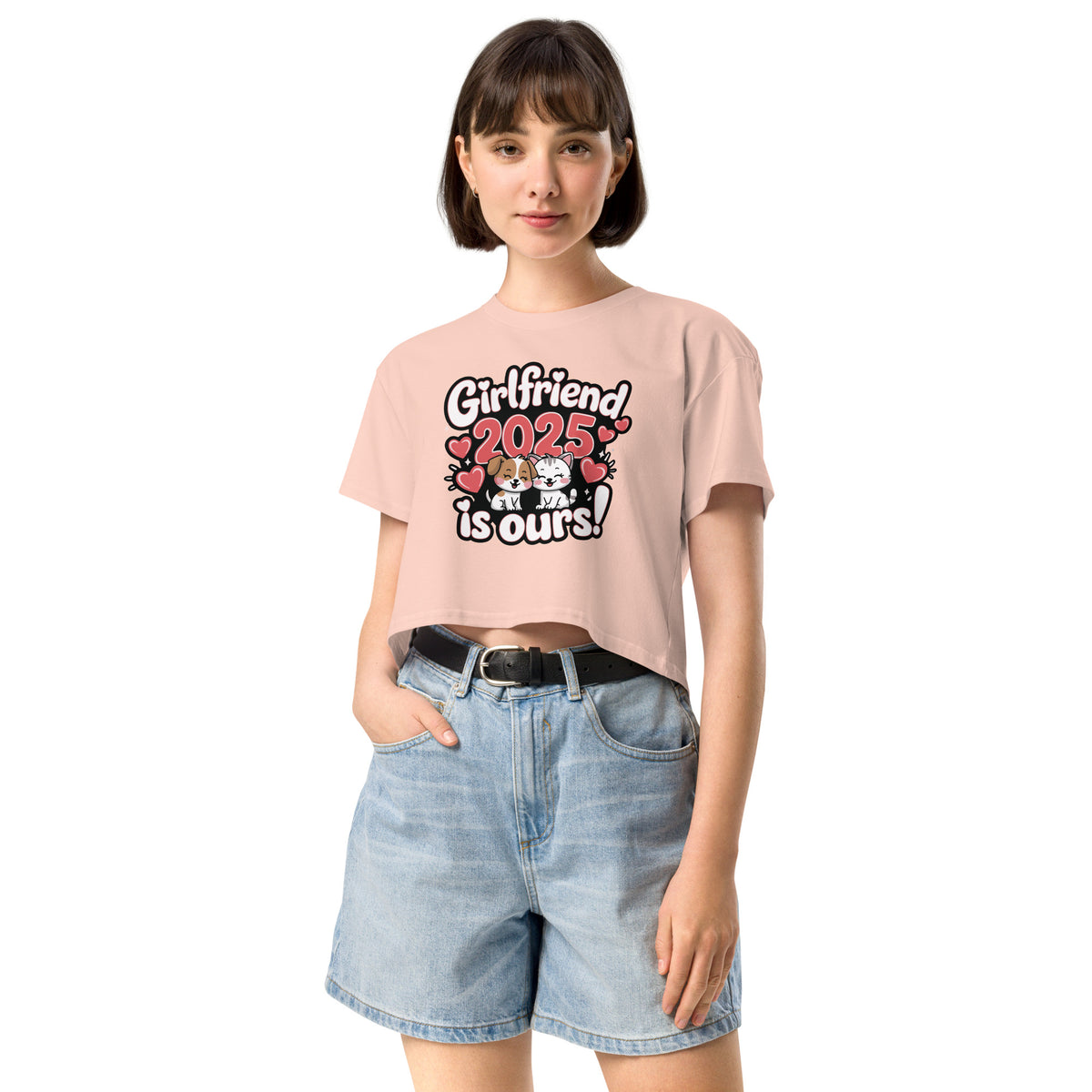 2025 Love Goals - Girlfriend Edition AS Colour Crop Top - Pale Pink - Women’s crop top