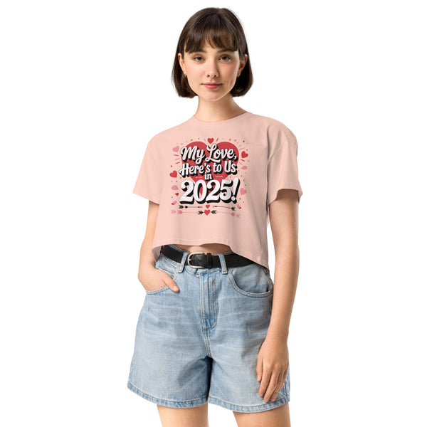 Here’s to Us - Stylish 2025 Crop Top for Her - Pale Pink - Women’s Crop Top