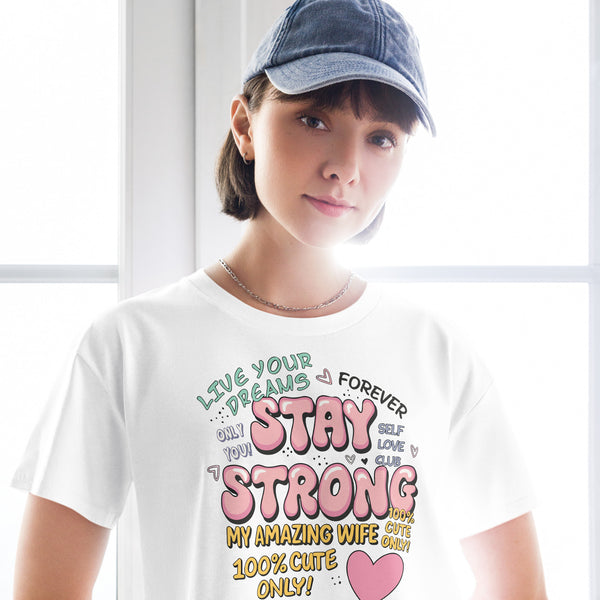 Stay Strong Women’s Crop Top – Perfect Gift for Wife - - Crop Tops