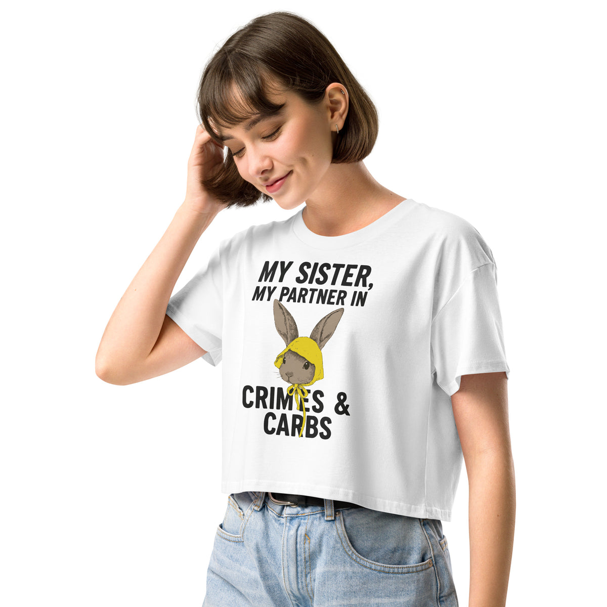 Women’s Crop Top – Sister Crimes & Carbs Design - - Crop Tops