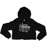 Grow Through - Floral Women's Crop Hoodie - -