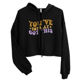 Motivational Floral Crop Hoodie - -