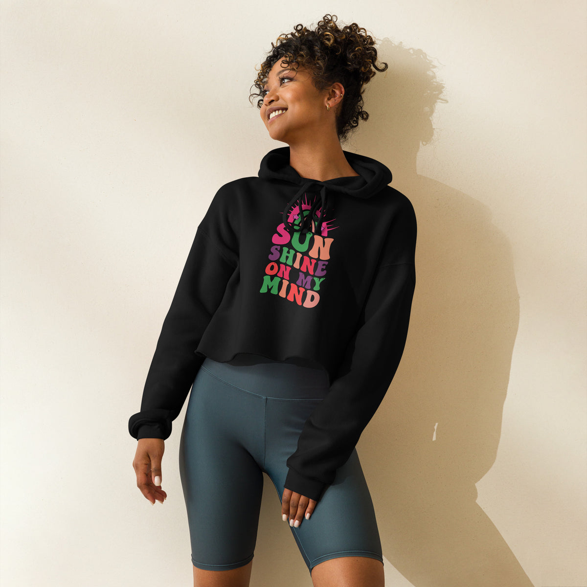 Sunshine State of Mind Crop Hoodie - -