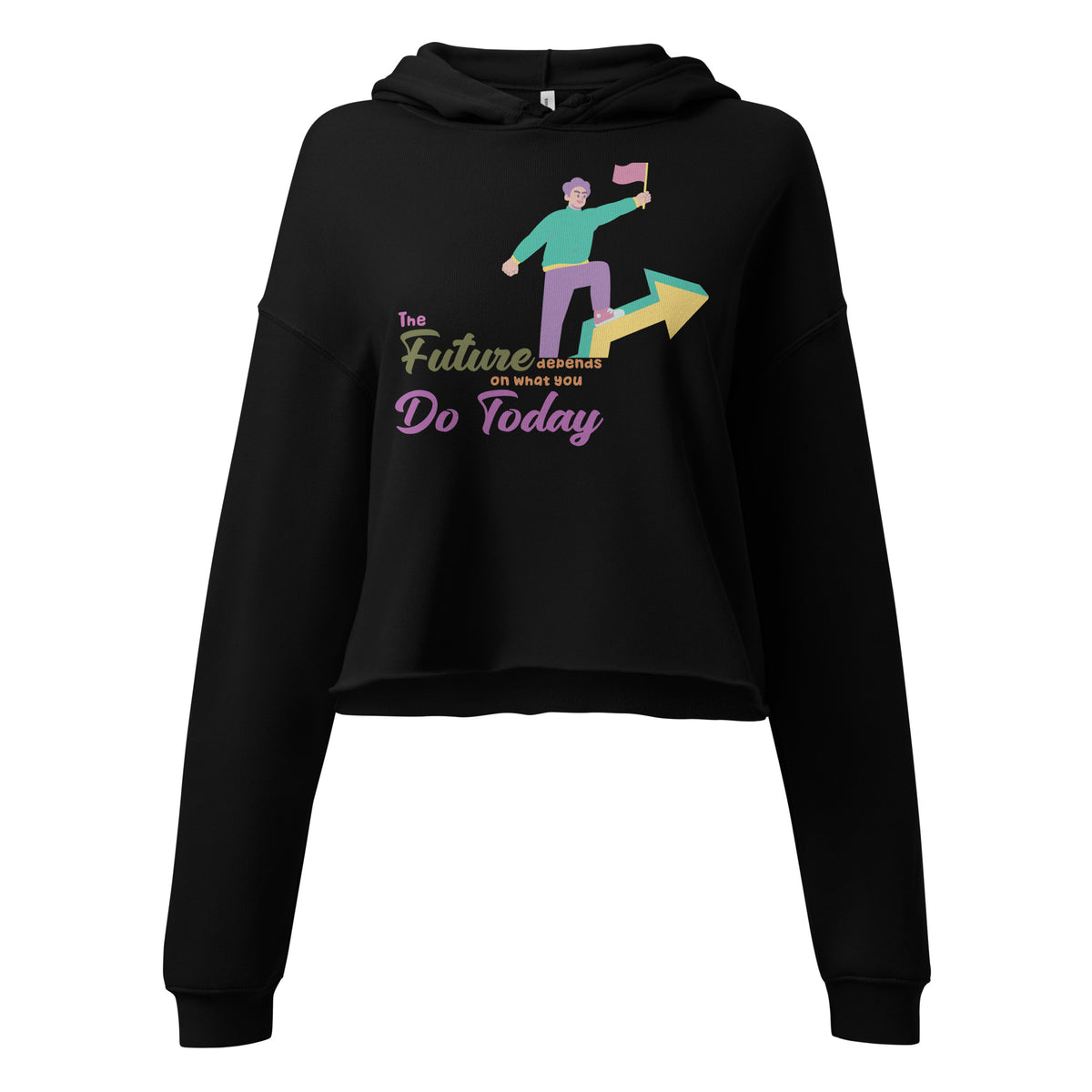 Step into the Future - Empowerment Crop Hoodie - - Hoodies