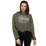 Grow Through - Floral Women's Crop Hoodie - -