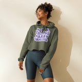 Positive Vibes Crop Hoodie - Military Green -