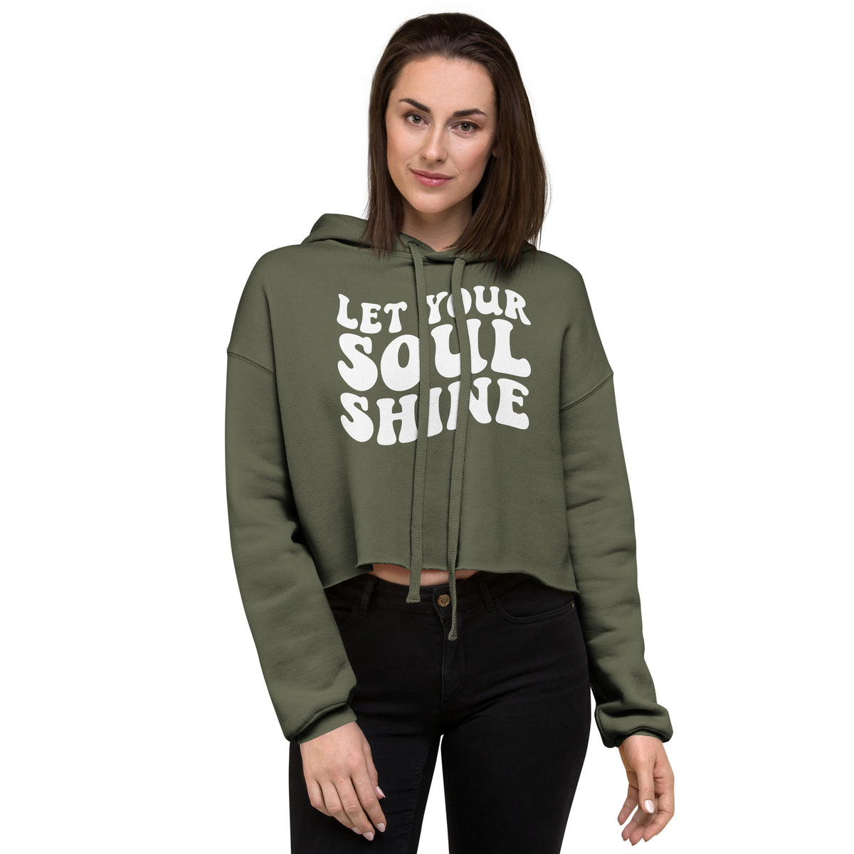 Let Your Soul Shine Crop Hoodie - -