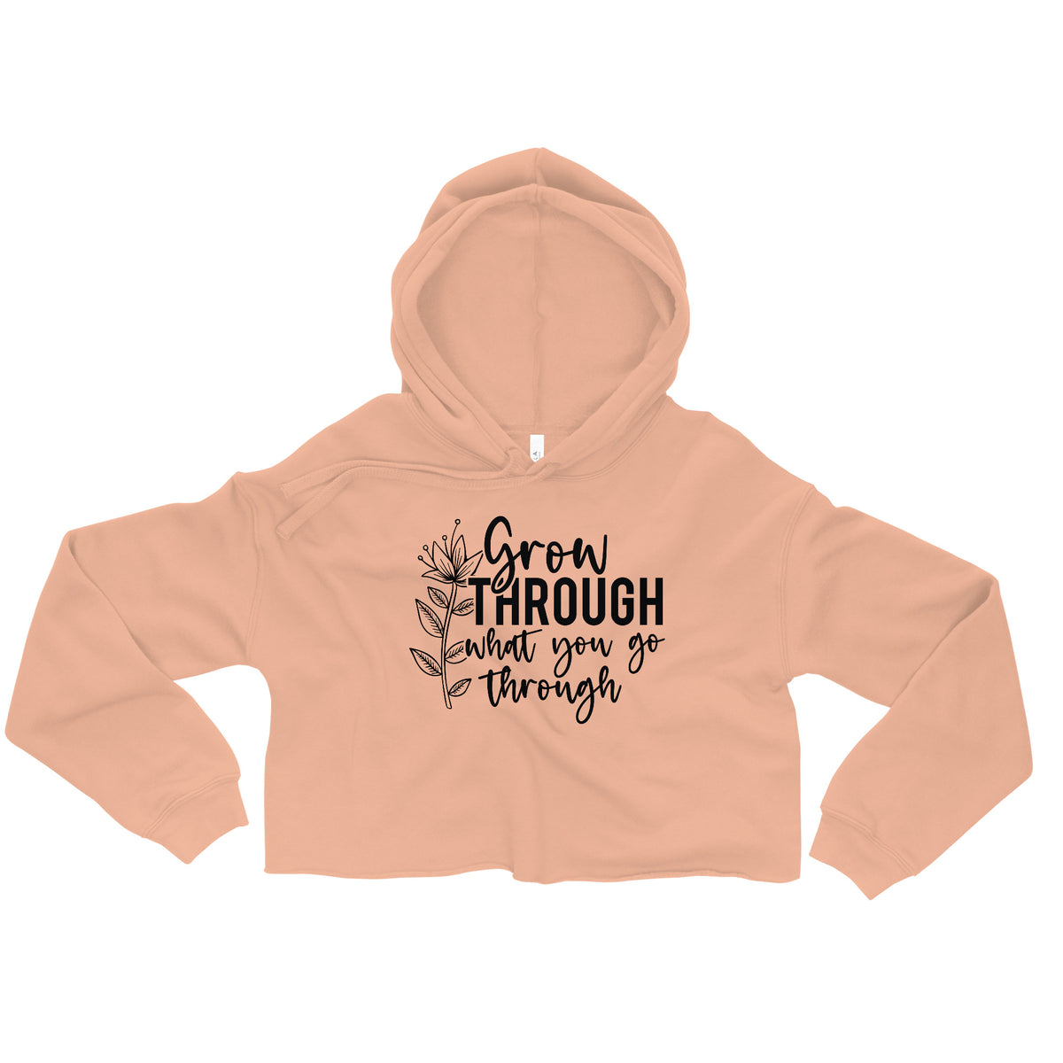 Grow Through - Floral Women's Crop Hoodie - -