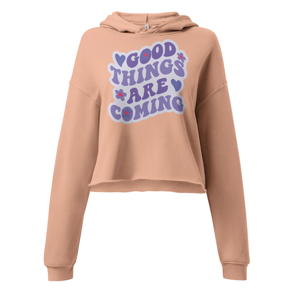 Positive Vibes Crop Hoodie - -