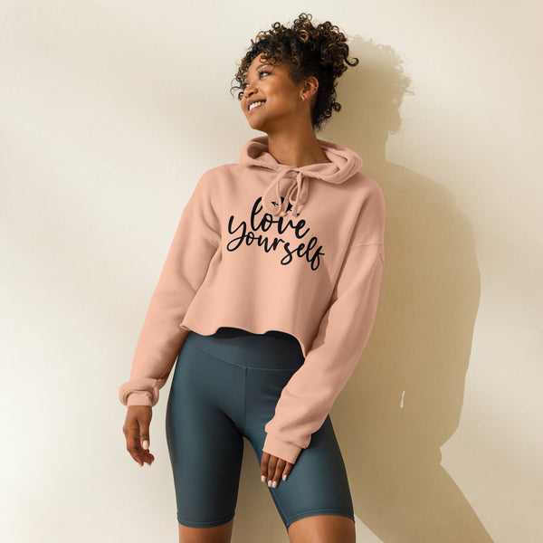 Love Yourself Crop Hoodie - Stylish Self-Care Statement - 2XL -