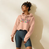 Through It - Floral Crop Hoodie - Peach -