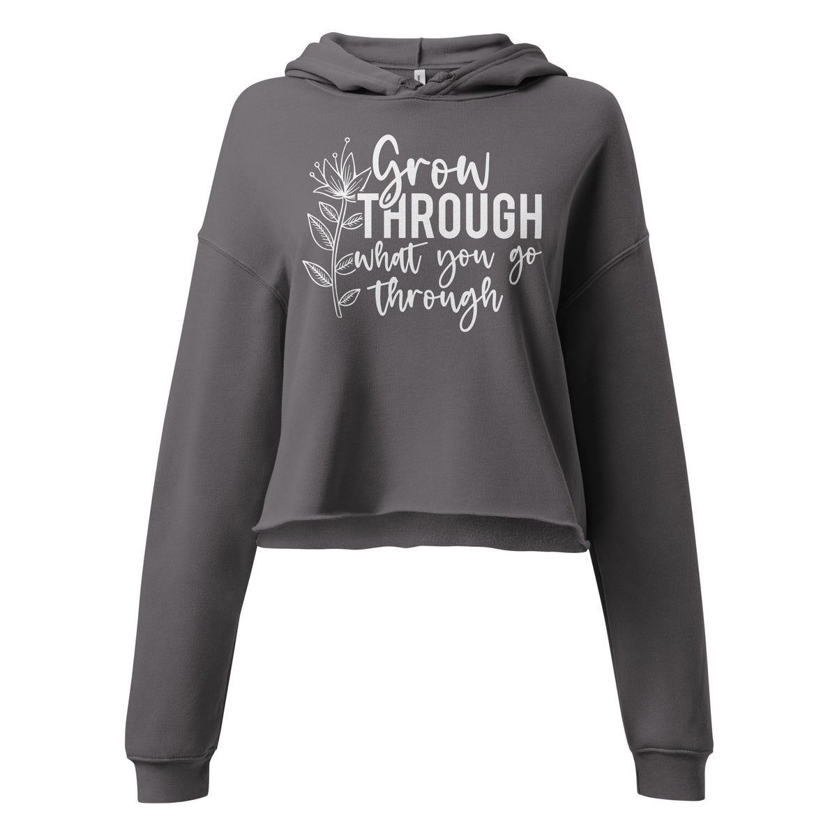 Grow Through - Floral Women's Crop Hoodie - Storm -