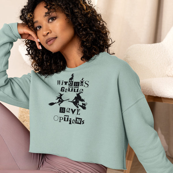 Witchy Vibes Only - Unleash Your Magic with Our Crop Sweatshirt - - Print Material