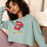 Hang Up Reality - Retro Humor Crop Sweatshirt - Dusty Blue - Sweatshirts