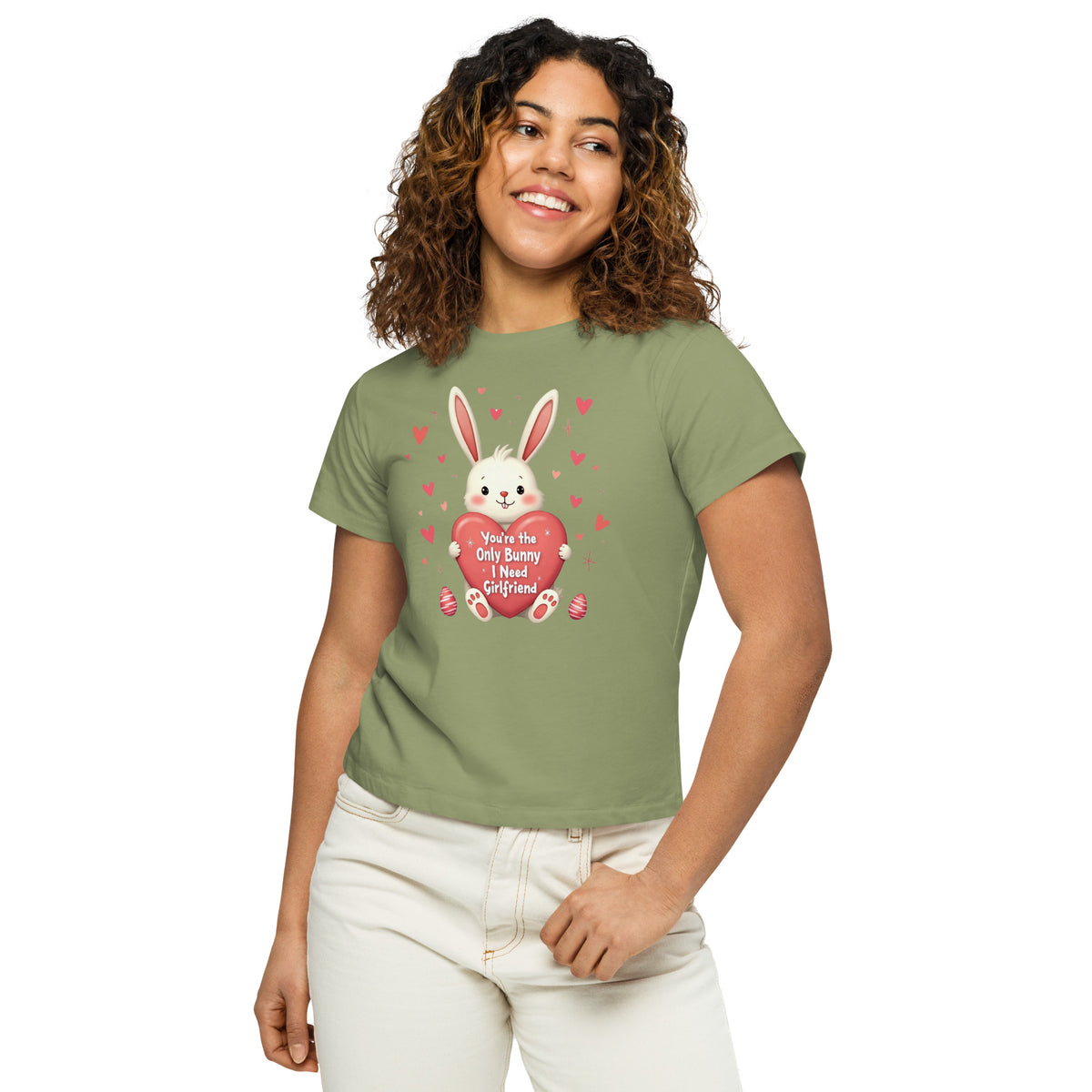 You're the Only Bunny I Need – Women’s High-Waisted T-Shirt - Artichoke - T-Shirts