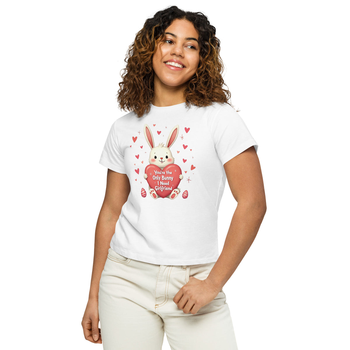 You're the Only Bunny I Need – Women’s High-Waisted T-Shirt - White - T-Shirts