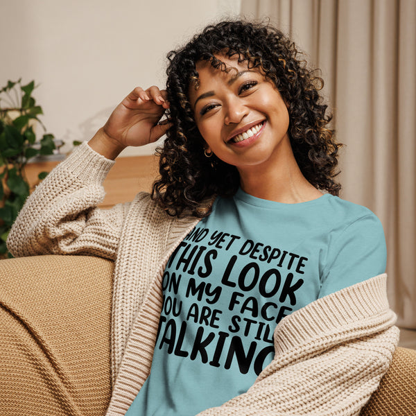 Speak Louder with Silence - The Face Tee - Heather Blue Lagoon - T-Shirt