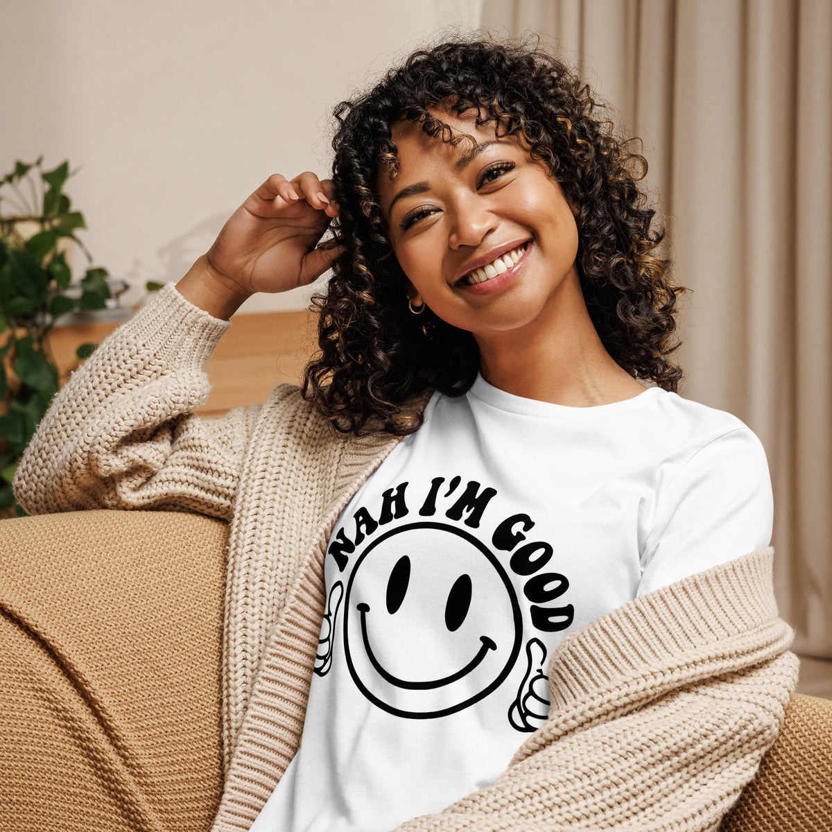 Effortlessly Cool - 'Nah I'm Good' Tee - White - T-shirts