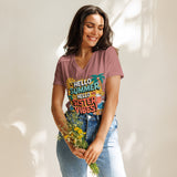Women’s V-Neck Sister Tee – Hello Summer Vibes Edition - Heather Mauve - T-shirt