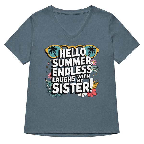 Women’s Summer Laughs Tee – Gift for Sister - Heather Slate - T-shirt